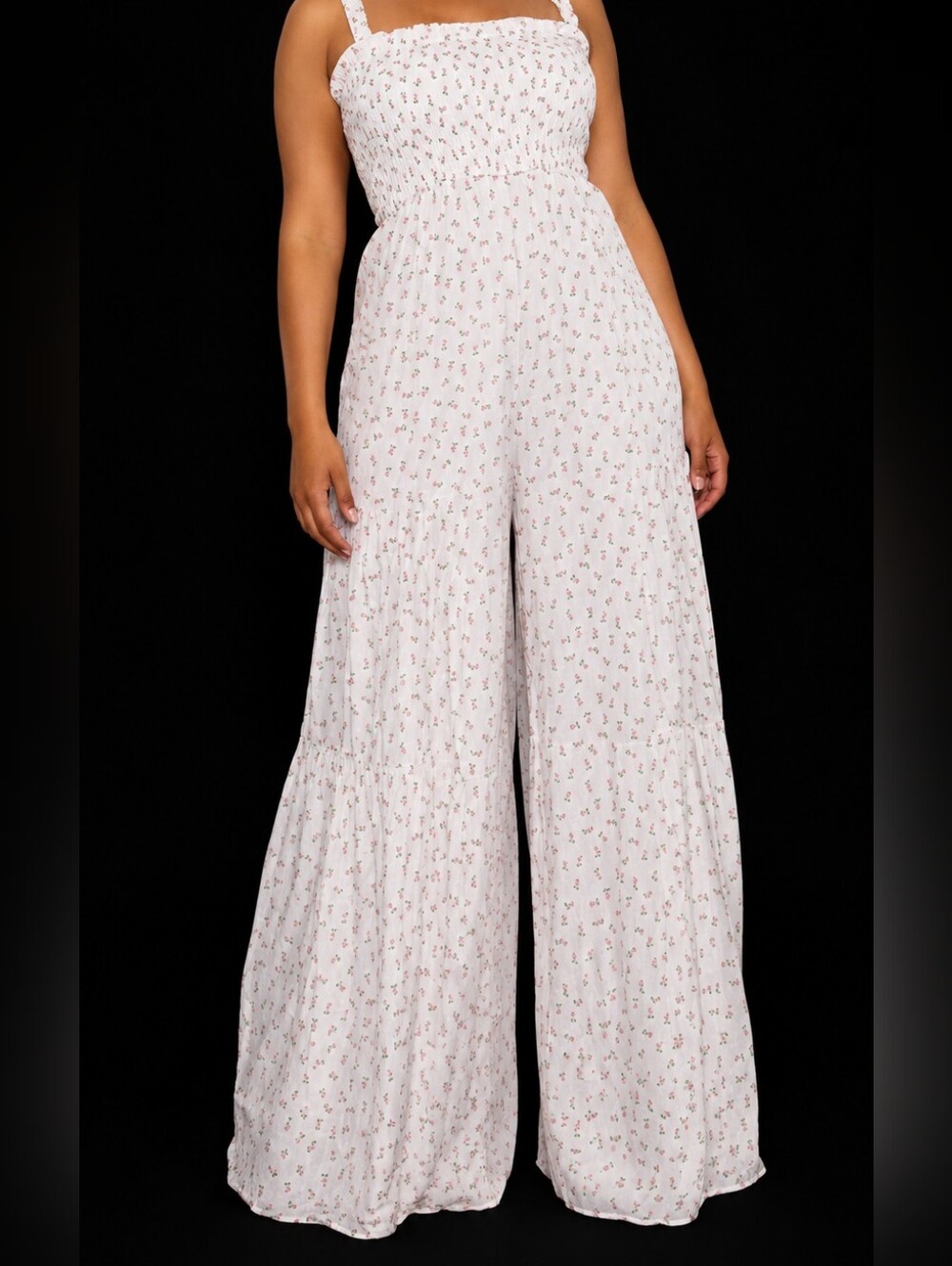 Fashion Nova Maxi Jumpsuit with Pink Floral Print